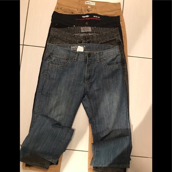 Black Label Santana, Urban Heritage, Wrangler & Moto jeans lot of 4 for $35 - Picture 1 of 6